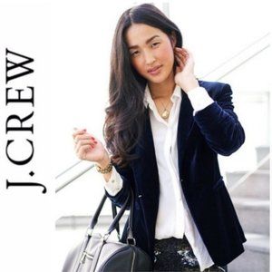 J. Crew Velvet École Blazer--Navy Blue